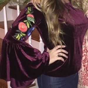 Velvet off the shoulder boutique top